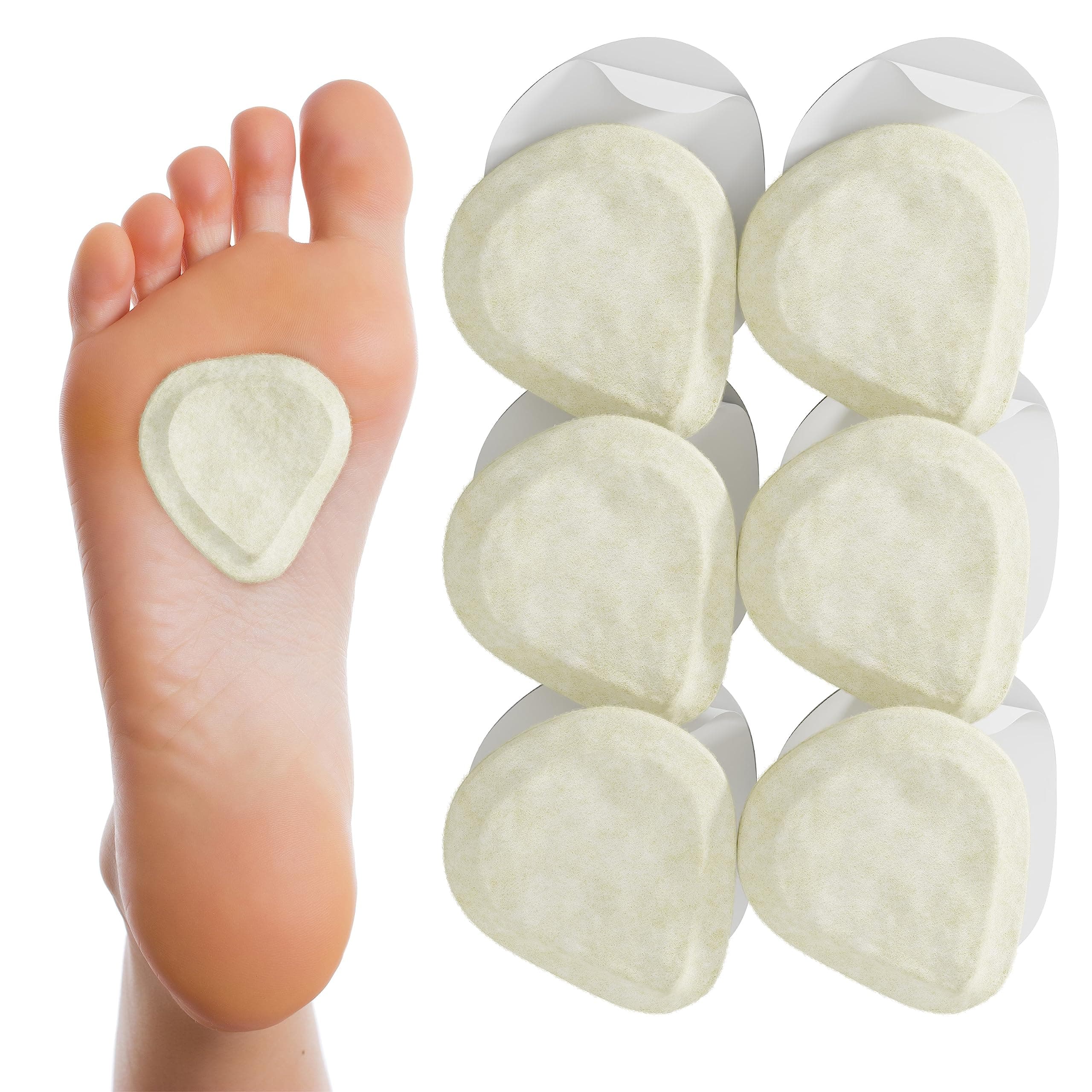 Metatarsal Felt Foot Pad Skived Cut - 1/4" Thick - 6 Pairs