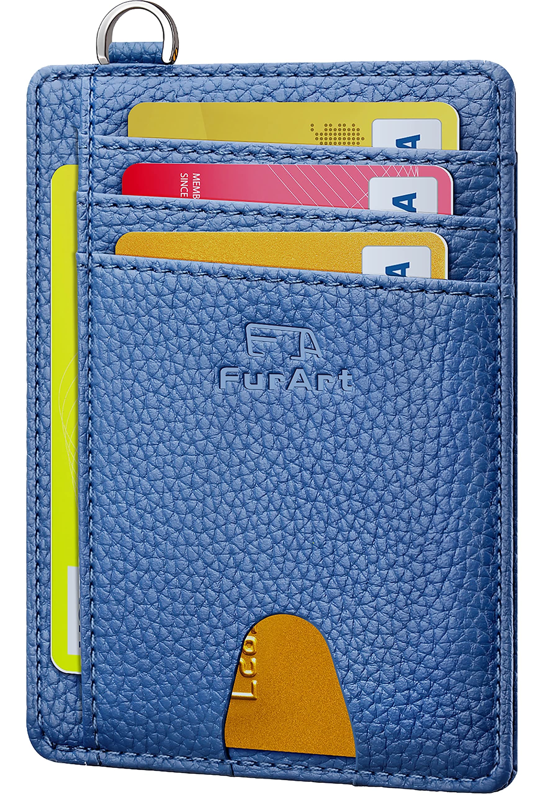 FurArt Slim Minimalist Wallet, Front Pocket Wallets, RFID Blocking, Credit Card Holder with Disassembly D-Shackle