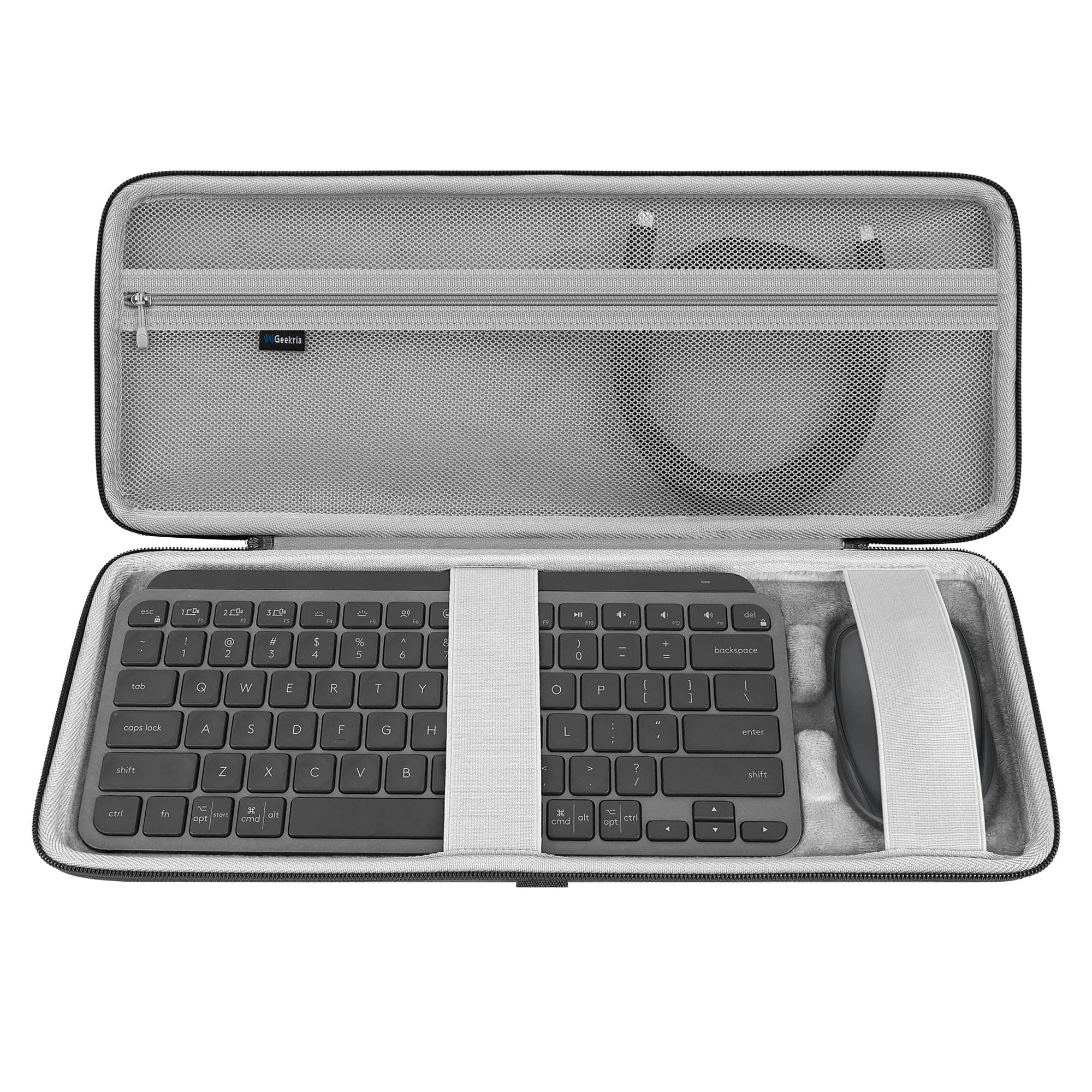 Geekria Keyboard Hard Shell Travel Case Compatible with Logitech MX Keys Mini + MX Anywhere 3, Keyboard and Mouse Combo Carrying Bag (Dark Grey)