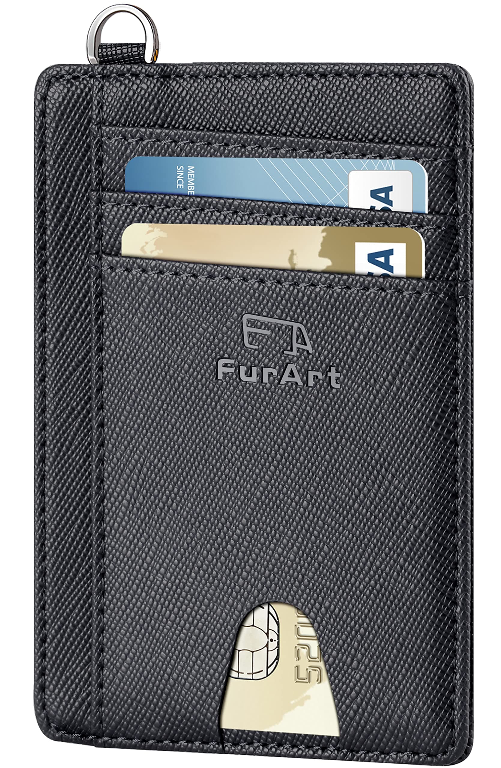FurArt Multicolored Leather Men's RFID Blocking Card Holder (FA-CW-SA-BL)