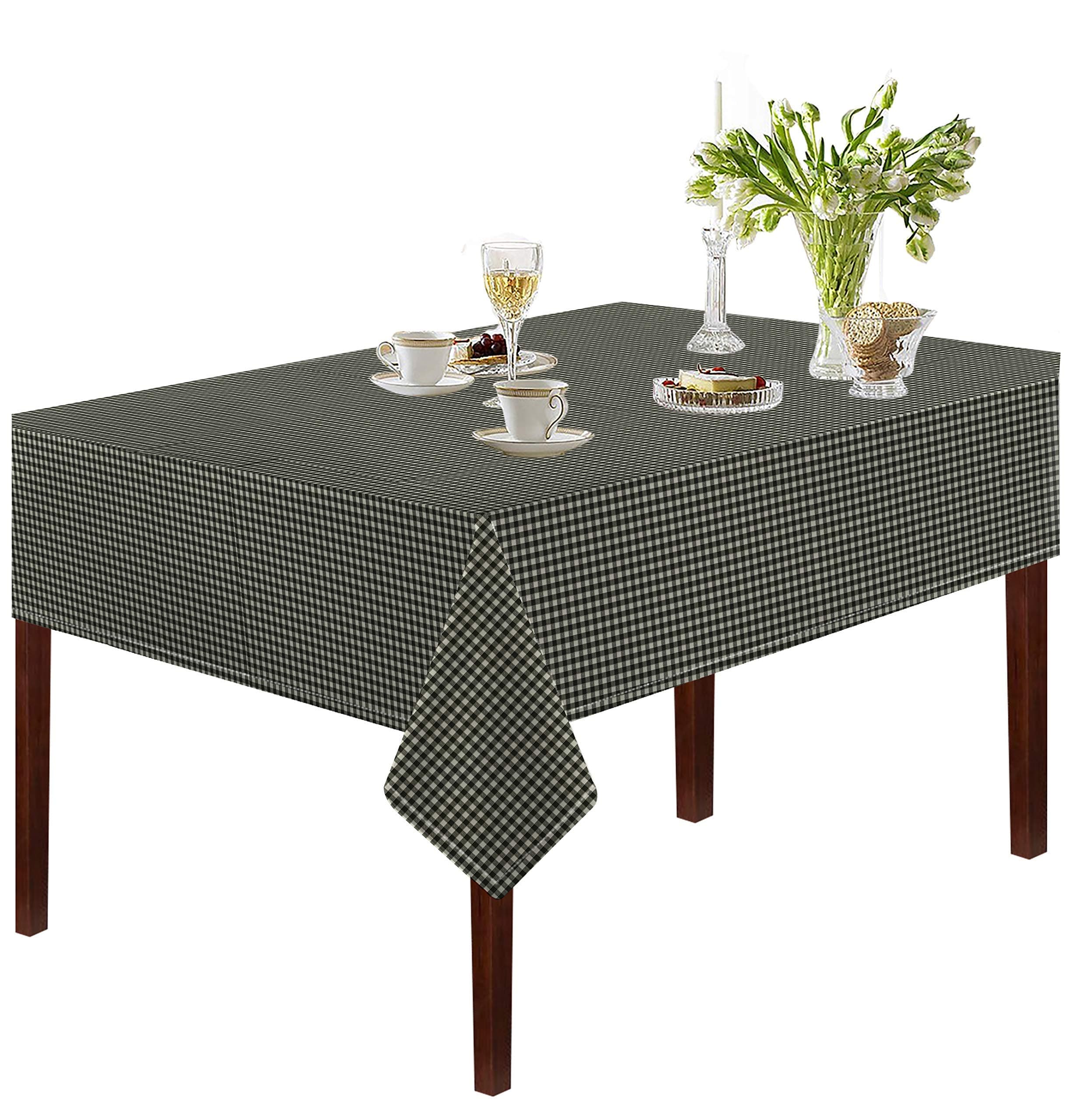 Oasis Hometex Cotton Woven 40x40 Inch Table Cloth - Small Black Check (Pack of -1)