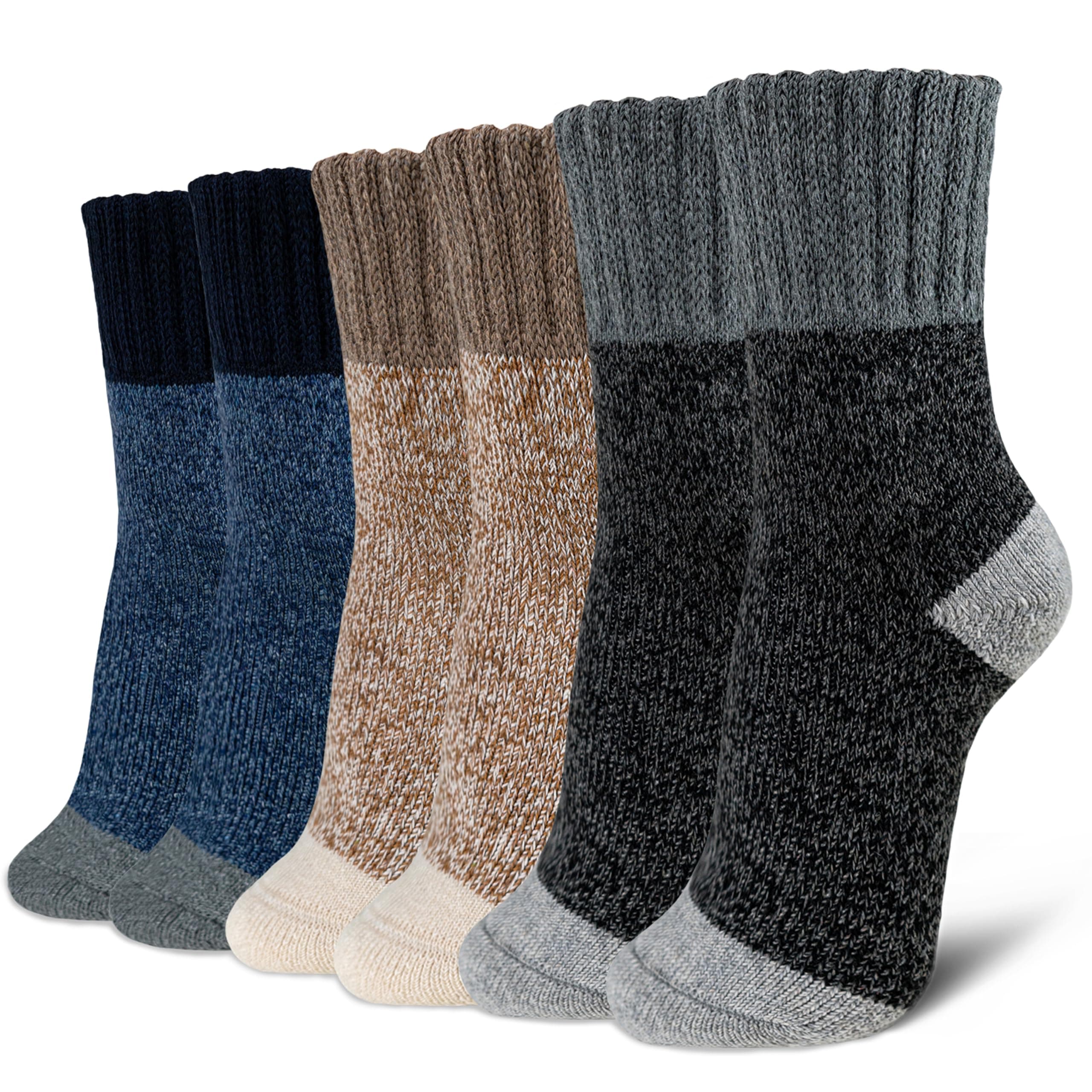 Time May Tell Womens Merino Wool Socks Thick Knit Warm Cushion Wool-Socks-for-Women 2/3 Pack