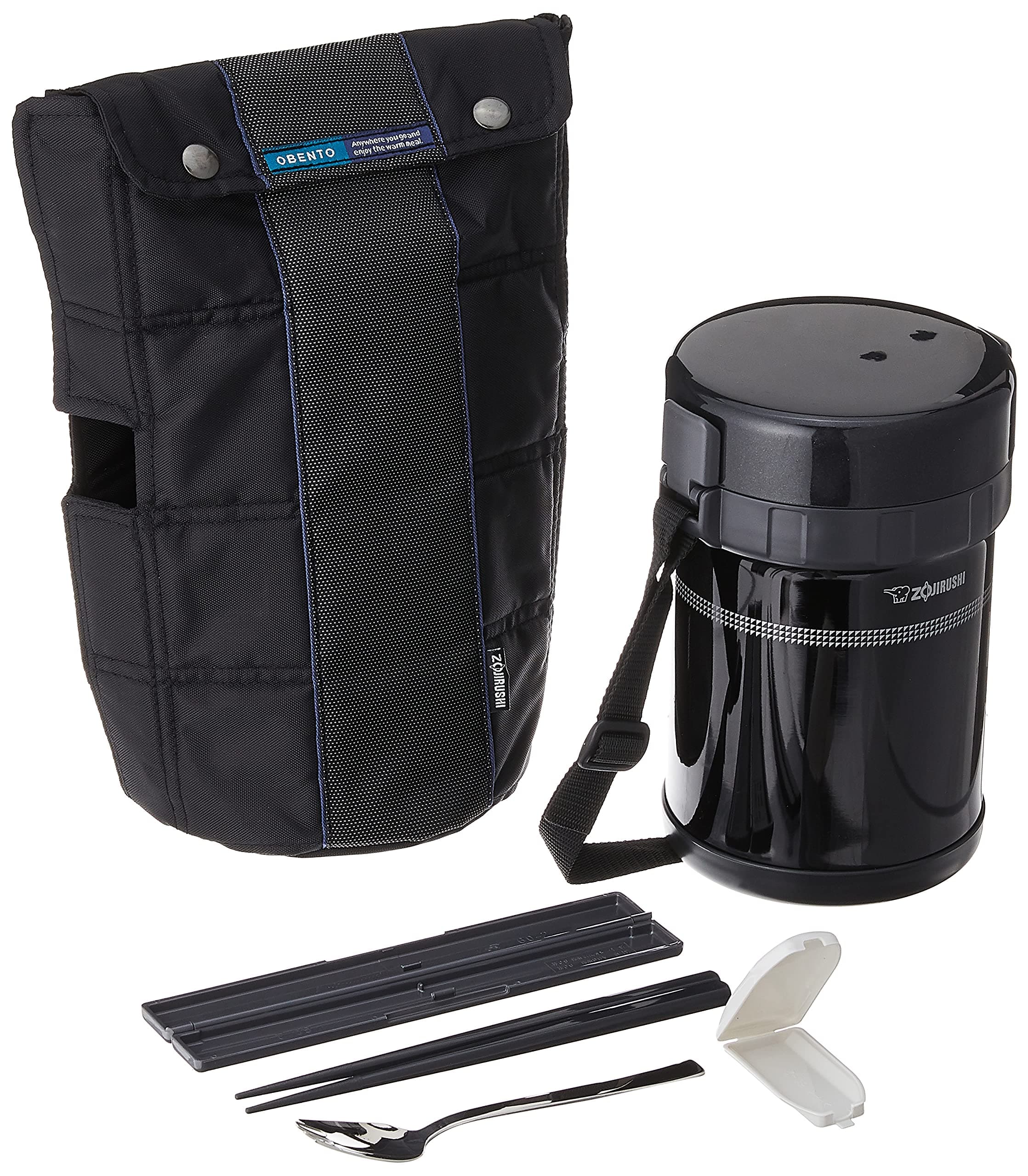 ZOJIRUSHI SL-GRE18 Stainless Steel Lunch Jar - 3 Pieces, Black