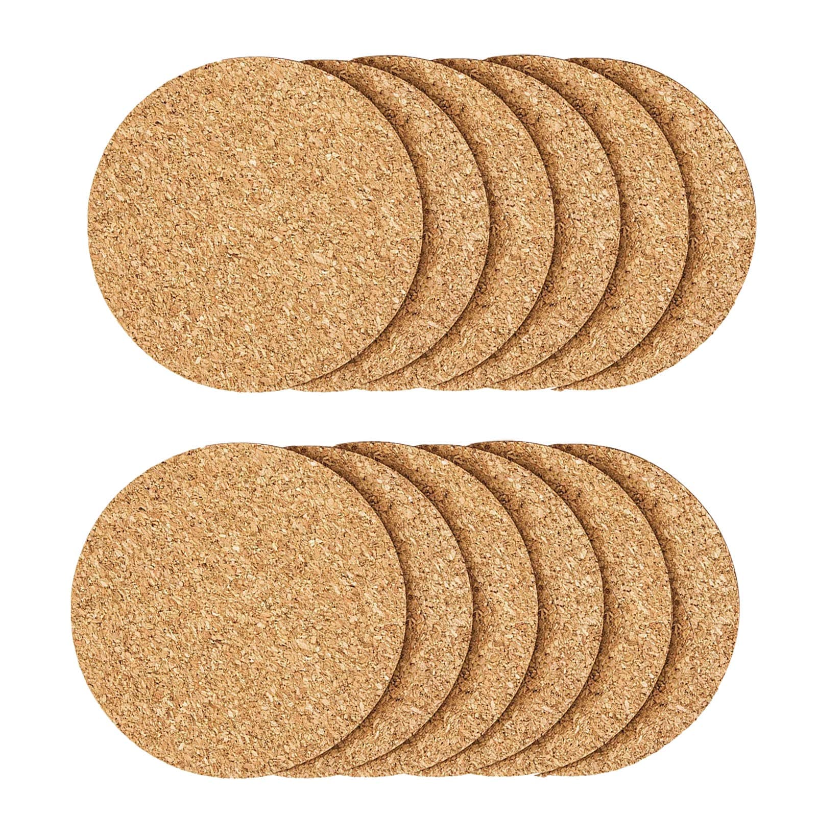 12 Pcs Cork Coasters, Reuse Cork Coaster for Drink, Blank Coaster for Craft