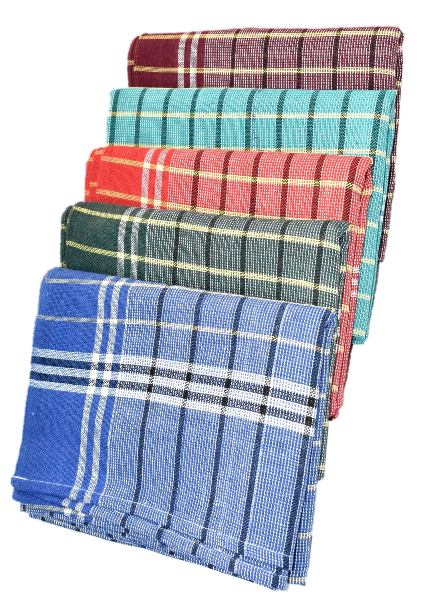 TUNI MANI Twin Thread (Eralai) Cotton BathTowel/Multicolour/Size: 30" x 60" inches (Pack of 5)