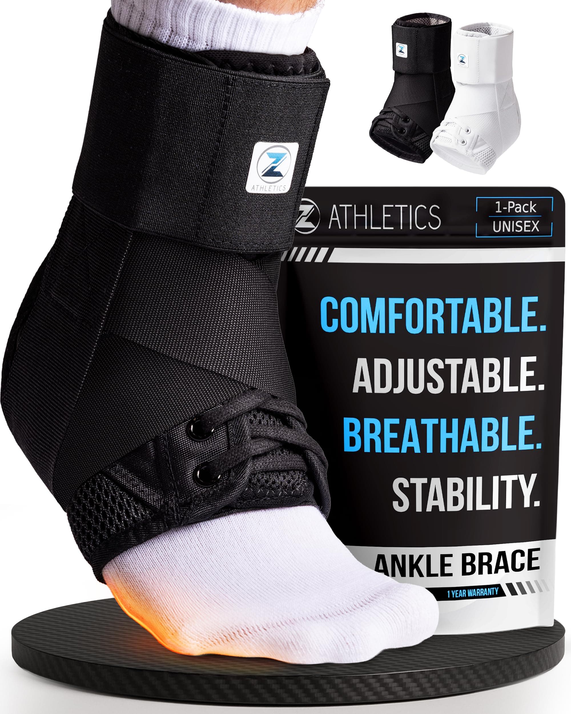 Zenith Ankle Brace, Lace Up Adjustable Support ââ‚¬â€œ for Running, Basketball, Injury Recovery, Sprain! Ankle Wrap for Men, Women, and Children