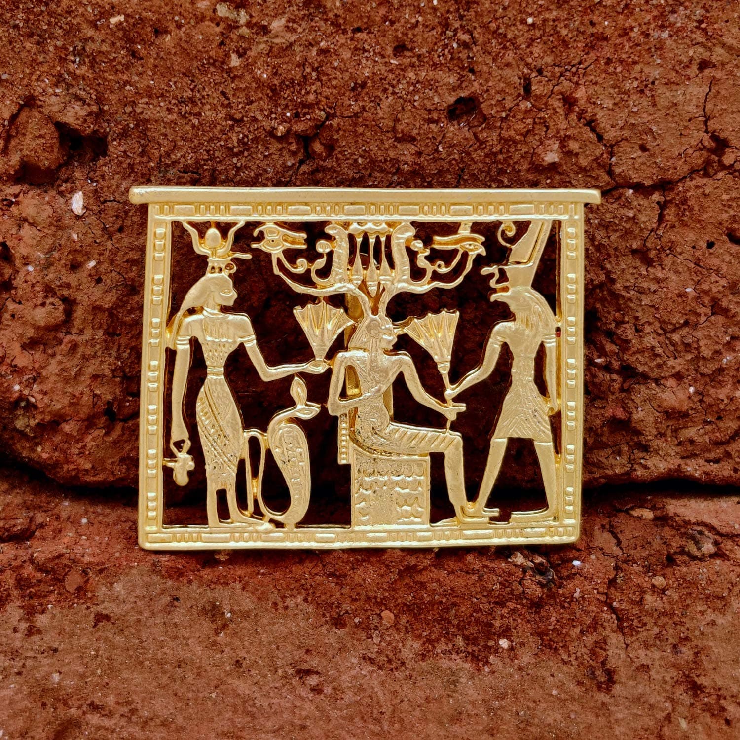 FURE Egyptian Theme Metal Brooch (Matt Golden) for Men & Women