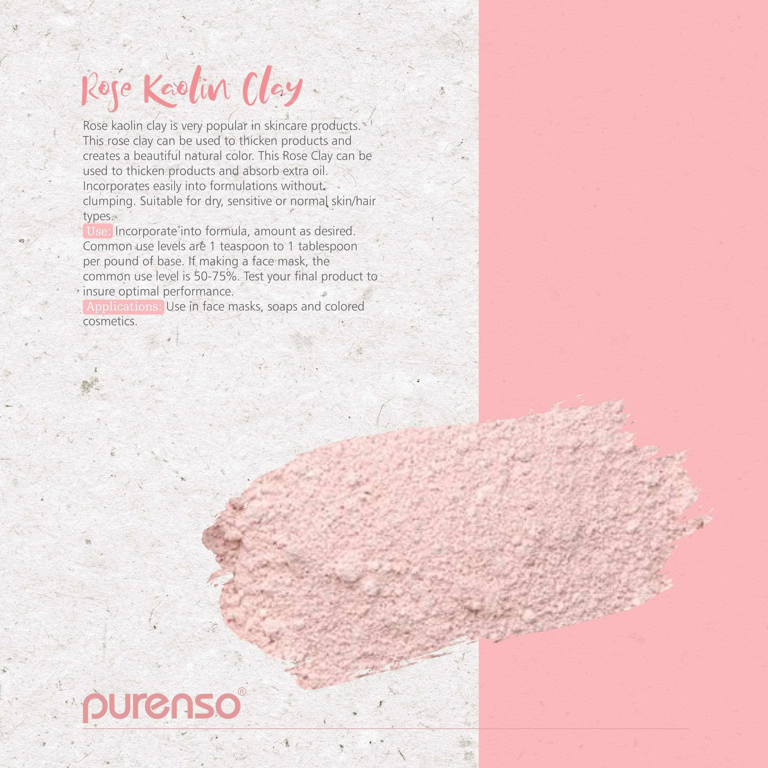 Purenso Select - Rose Kaolin Clay, 1Kg