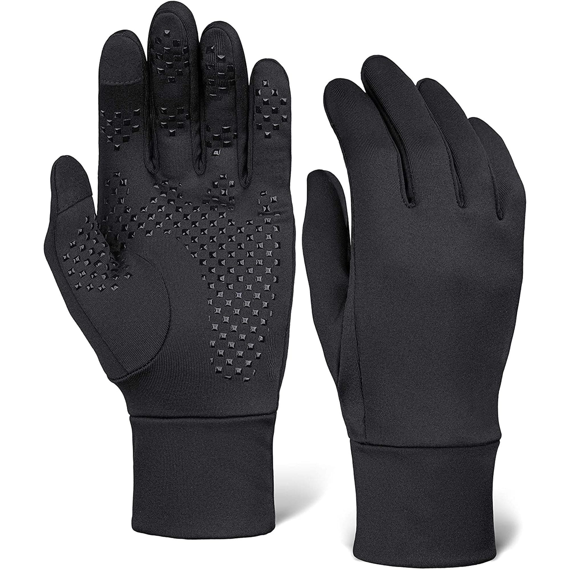 Touchscreen Running Sports Gloves - Midweight Thermal Glove Liners - Fits Men & Women (Medium/Large)