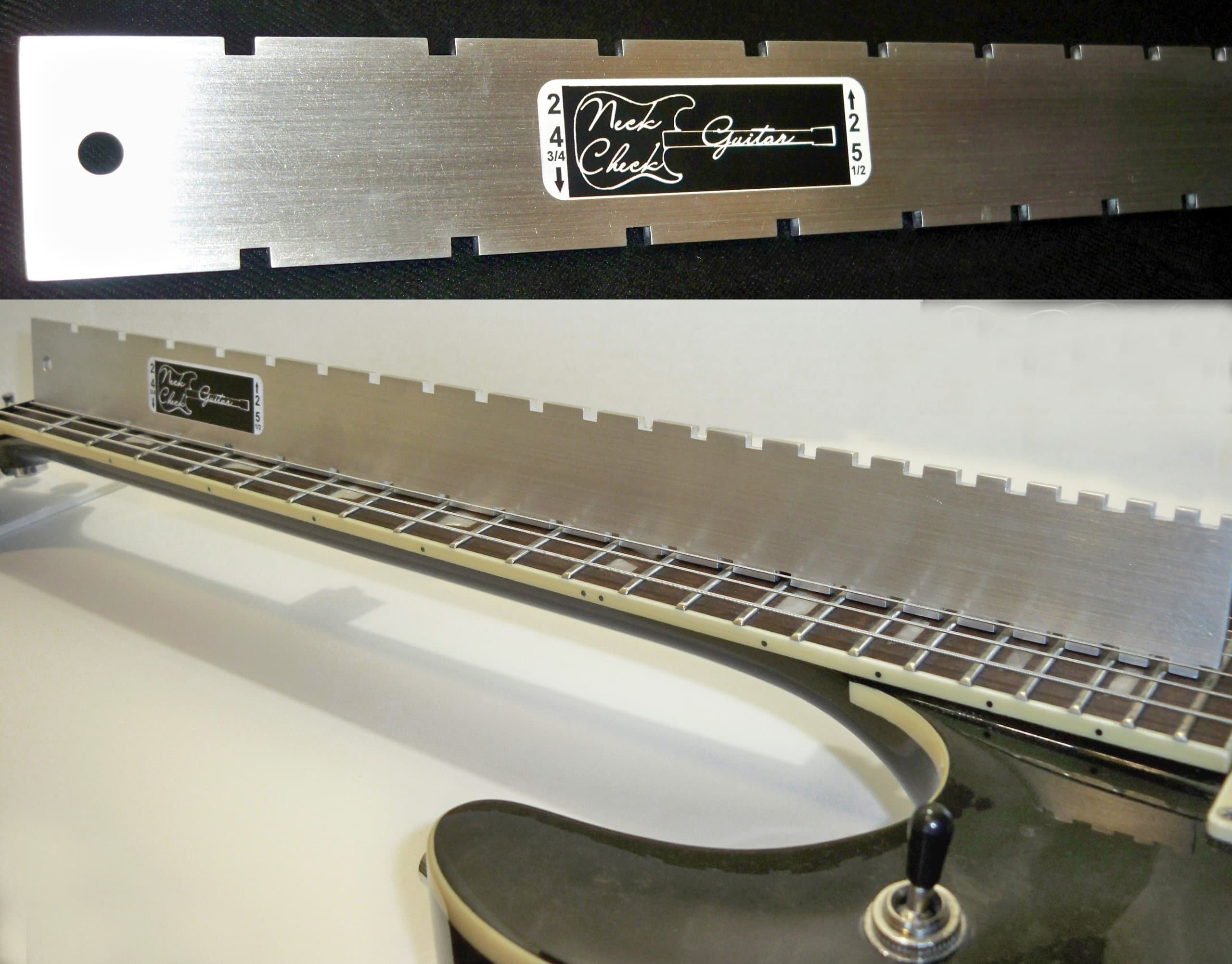 Made in USA- Guitar Neck Straight Edge (Notched) Luthier Tool. Fits Fender/Gibson & Most Electrics