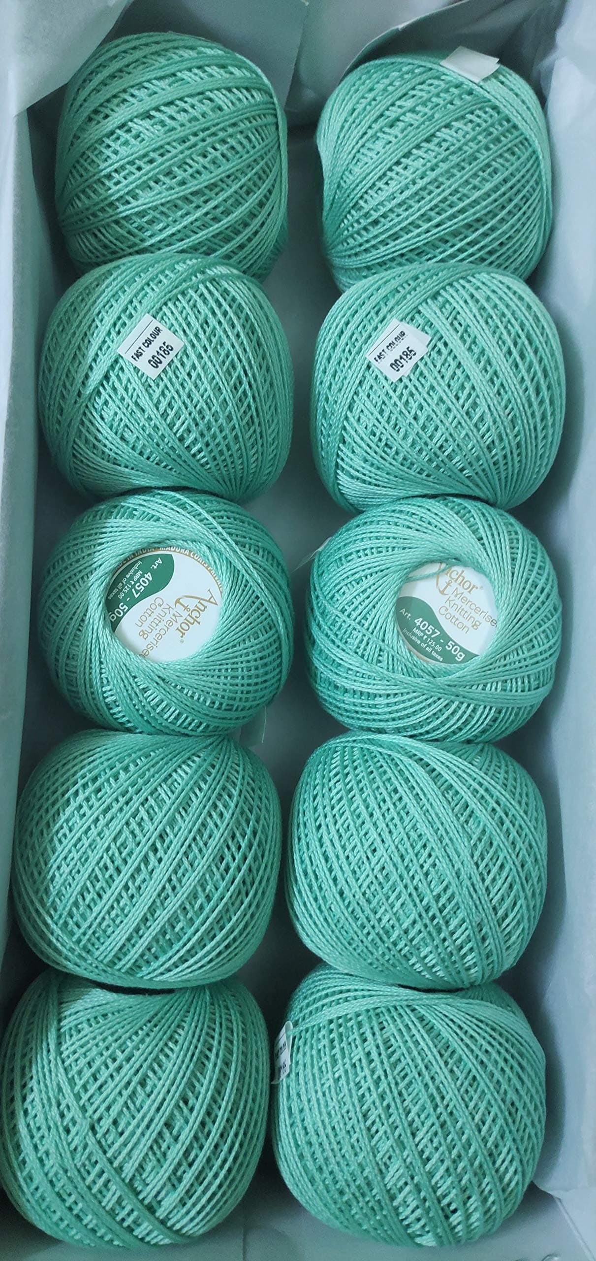 Anchor Mercerised Knitting Cotton Fast Colour 50g-Light Green 4057-0185 (Green, 10)