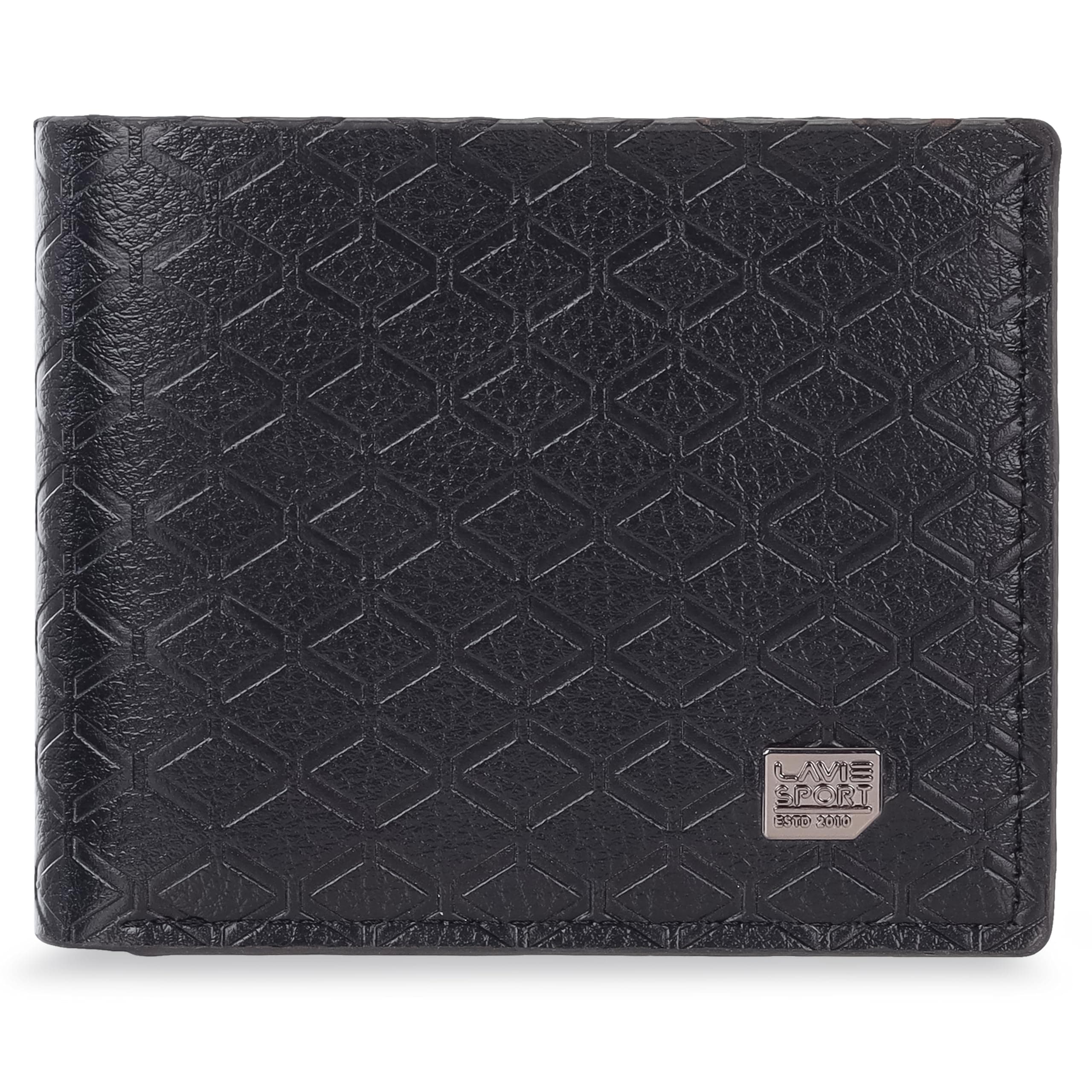 Lavie Sport Oscar Bi-Fold Wallet for Men|2 Currency compartments|Holds Upto 4 Credit/ATM Cards|Transparent ID Slot|12 Months Warranty|Box Packaging for Gifting