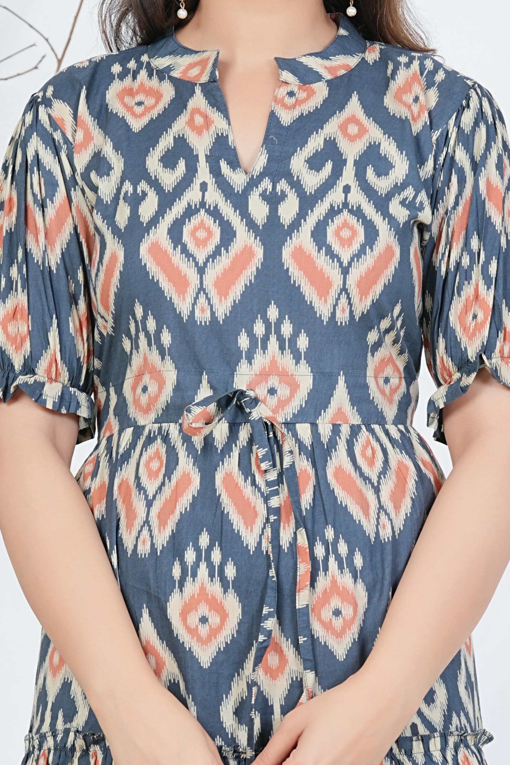 Kuruti B Sheets Cotton Kurti - Printed Women's Kurta - Traditional Indian Elegant Casual/Office Outfit