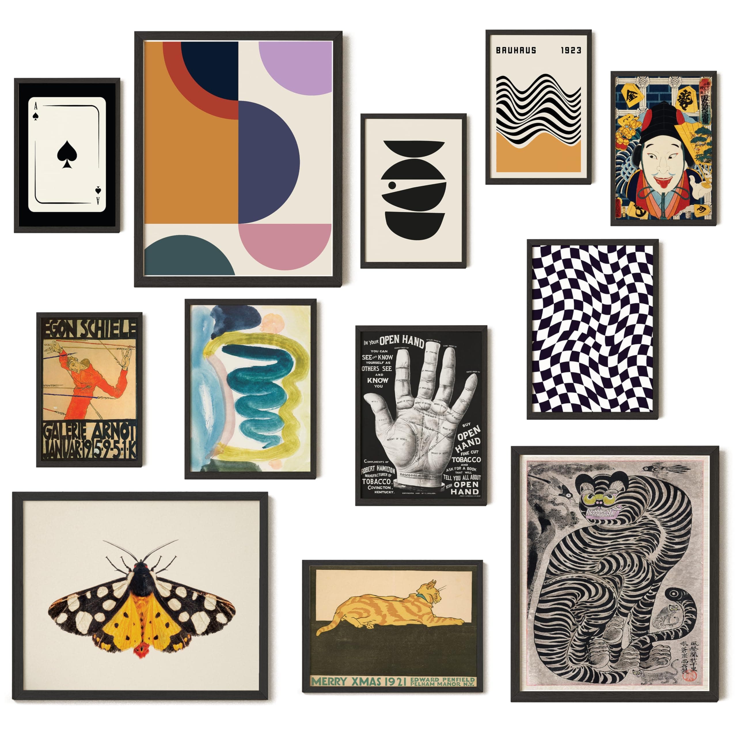 Eclectic Wall Art Prints Unframed, Mid Century Retro Decor for Home Bedroom