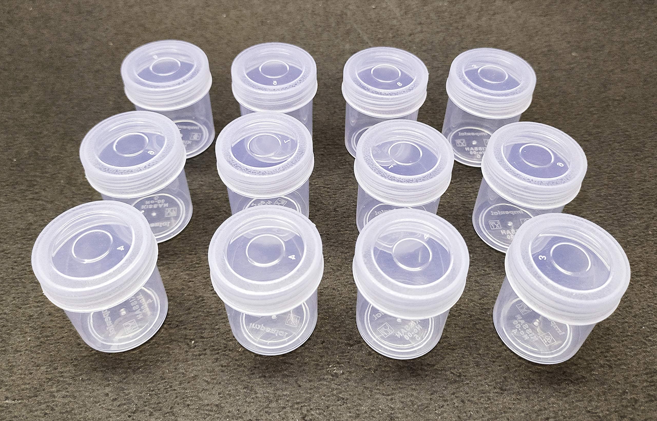 Right Small Tiny Containers Plastic Clear Boxes with Screw lid 10 ml (Pack of 12)(Size : 3.5 cm X 4 cm)