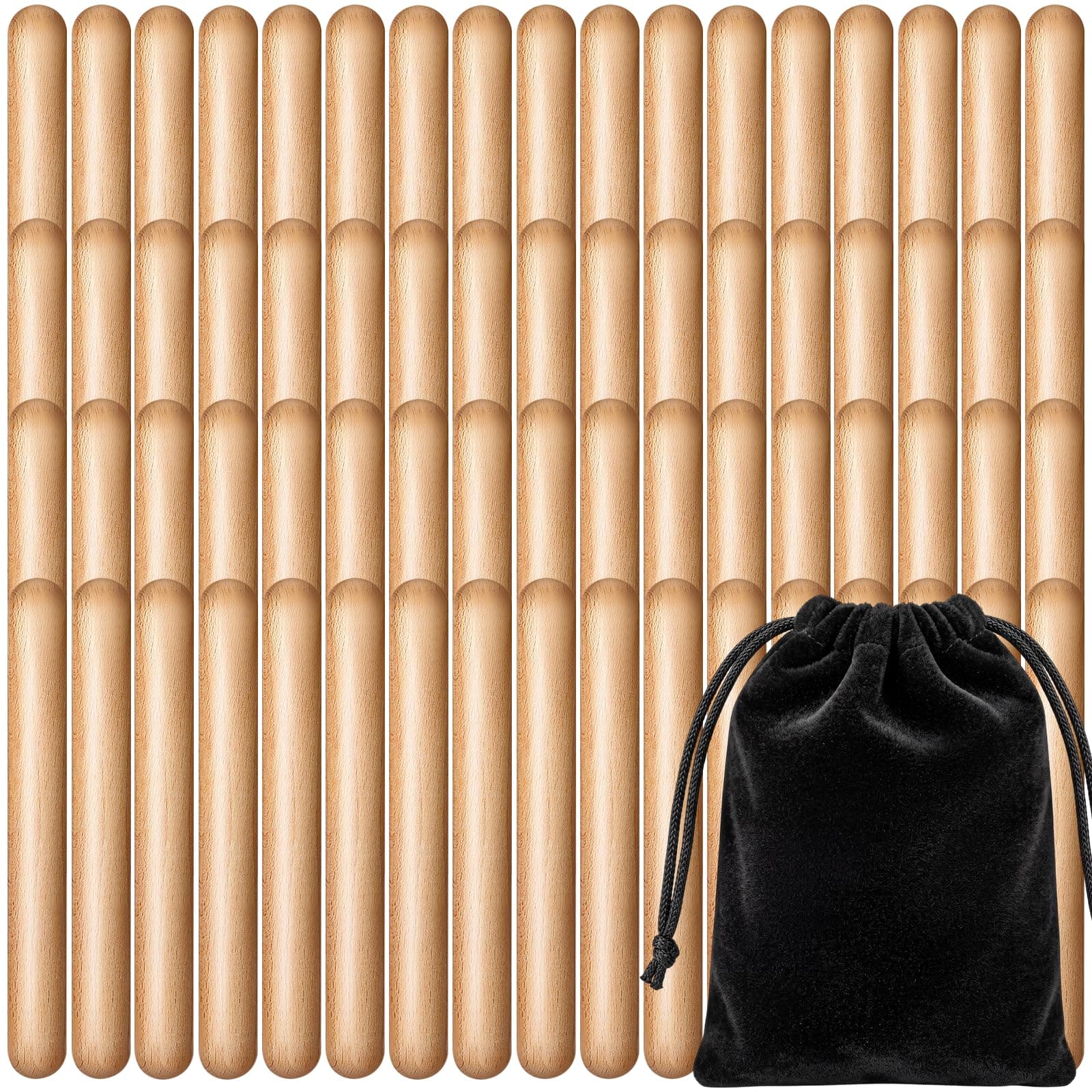 20 Pieces Rhythm Sticks for Kids 8 Inch Music Rhythm Sticks with Carry Bag Music Lummi Sticks Classical Wood Claves Musical Percussion Instrument Musical Sticks Classroom Set