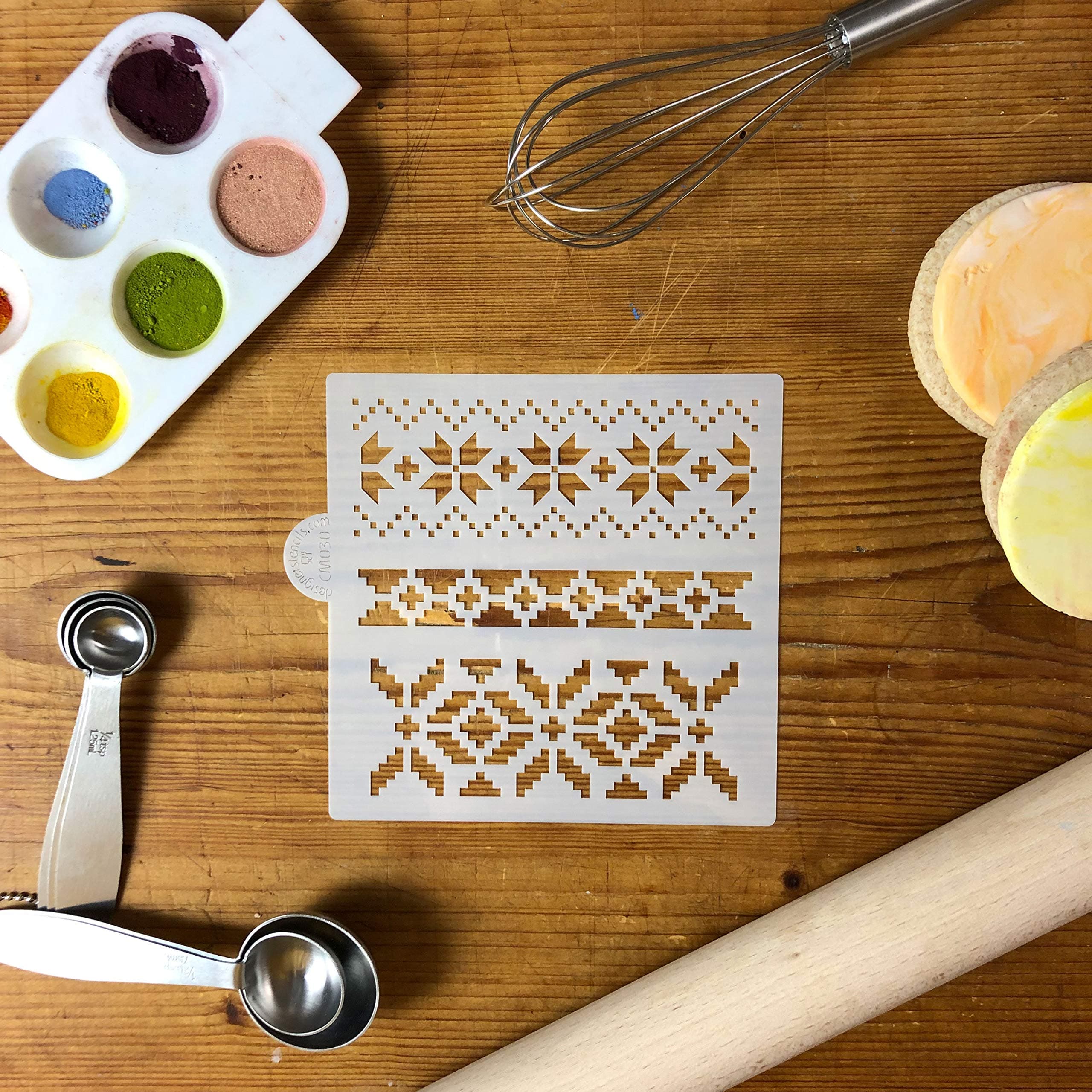 Fair Isle Pattern Cookie and Craft Stencil CM030 by Designer Stencils