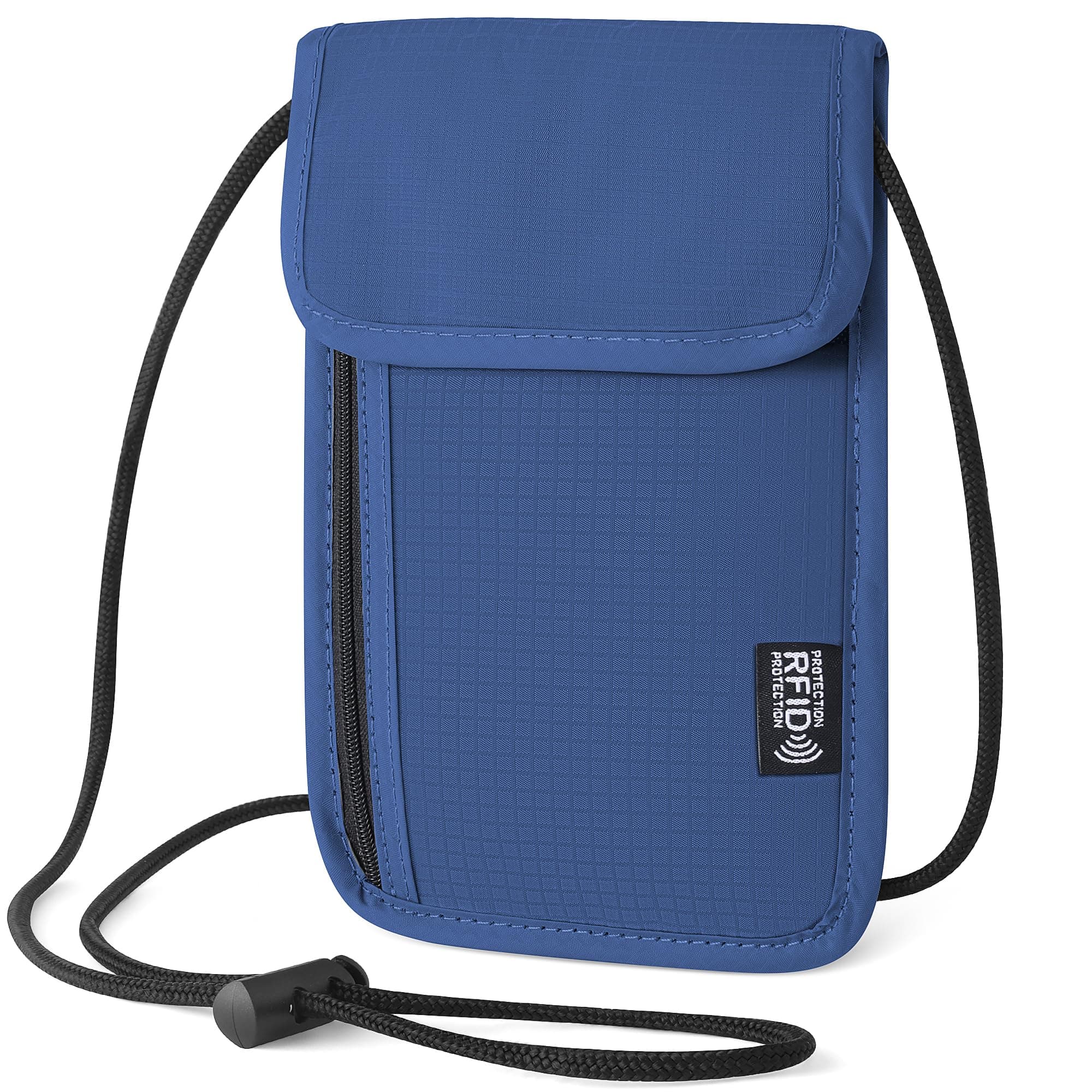 Likesing Family Passport Holder Neck Pouch, RFID Blocking Security Lightweight Cross Body Passport Travel Wallet, Slim Neck Wallet Gifts for Women Men