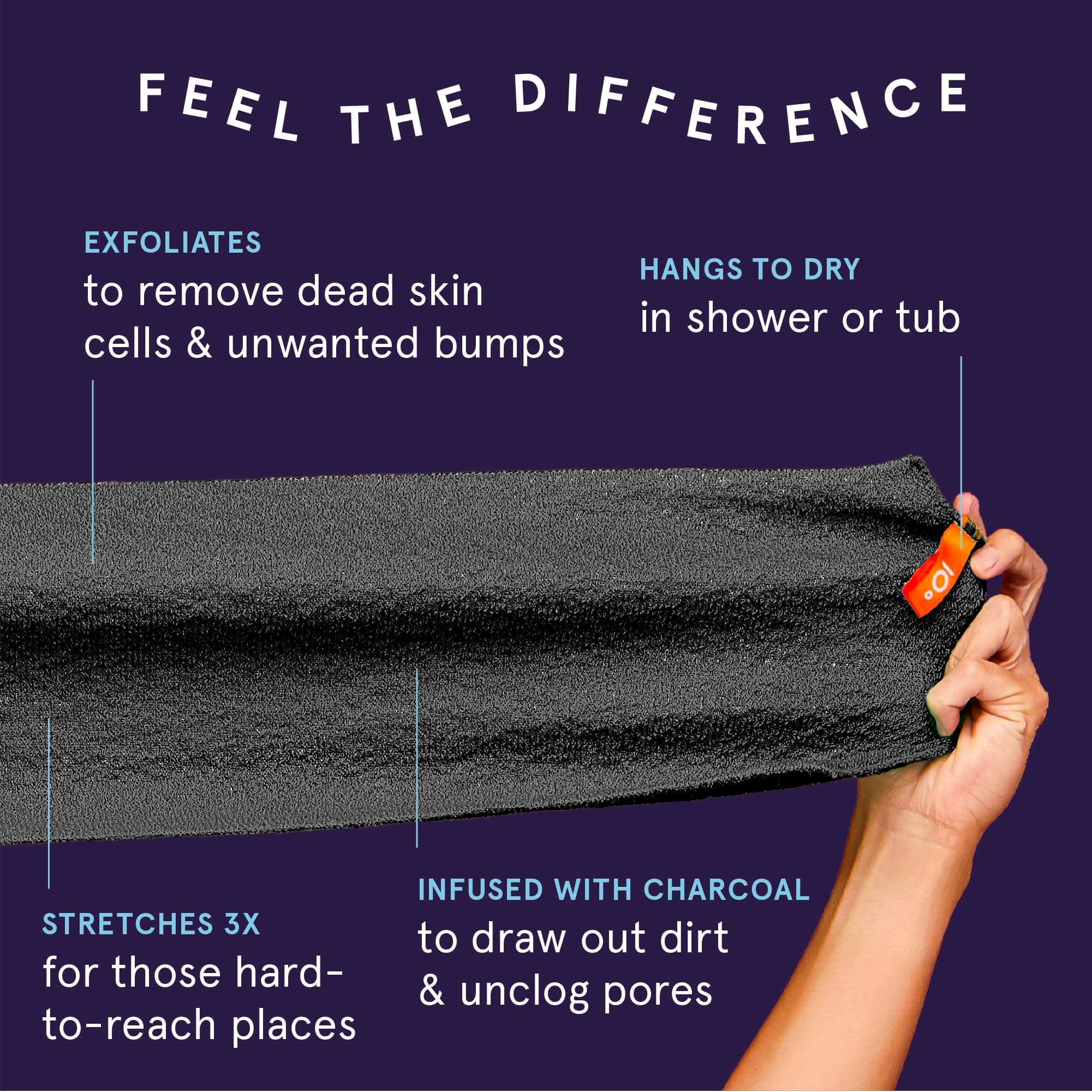 Cleanlogic Clean Logic Detox Charcoal Purifying Stretch Wash Cloth, 1 Count.