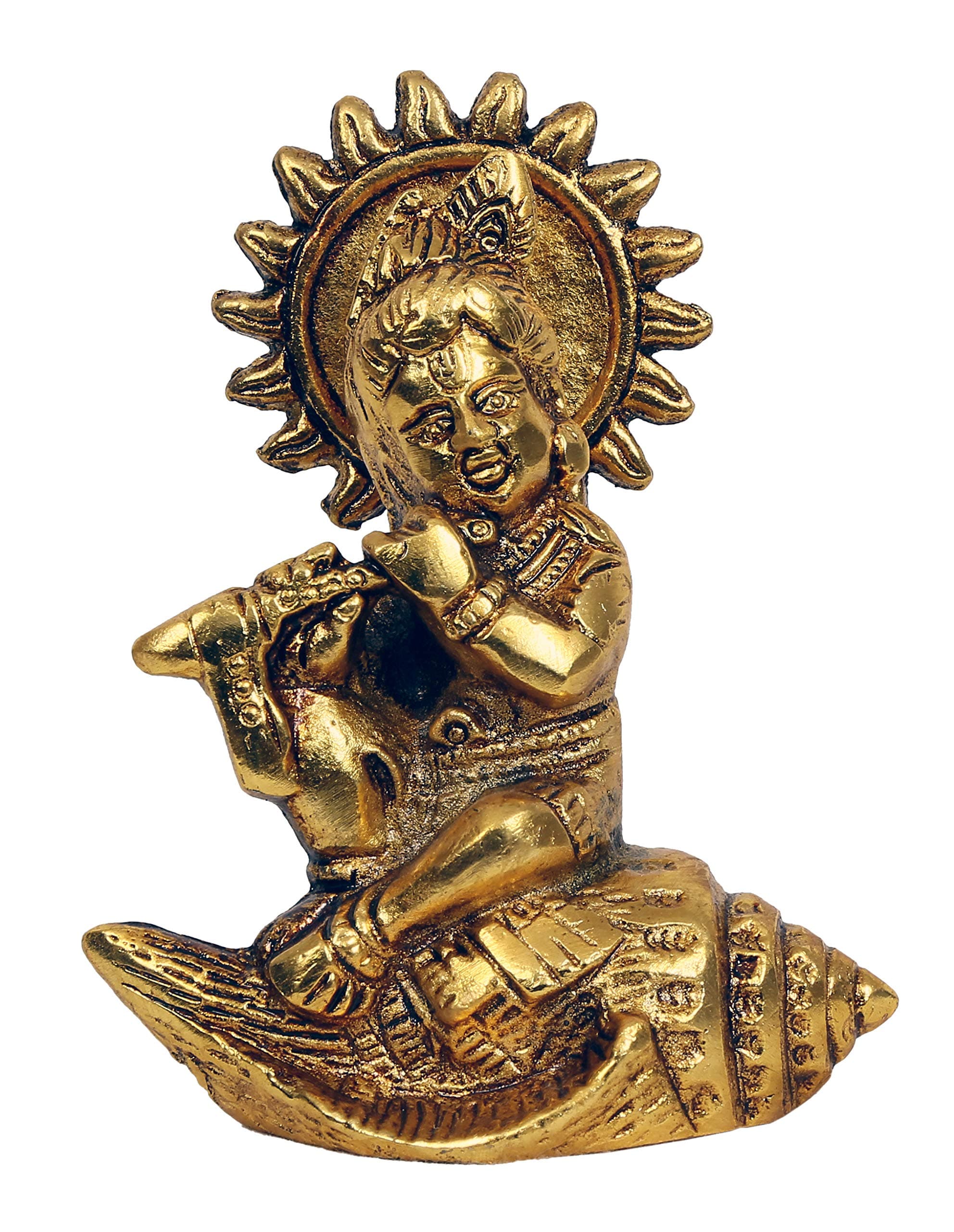 Trendy Crafts Metal Crafts Krishna Statue, 9 X 4 X 12 cm, Golden
