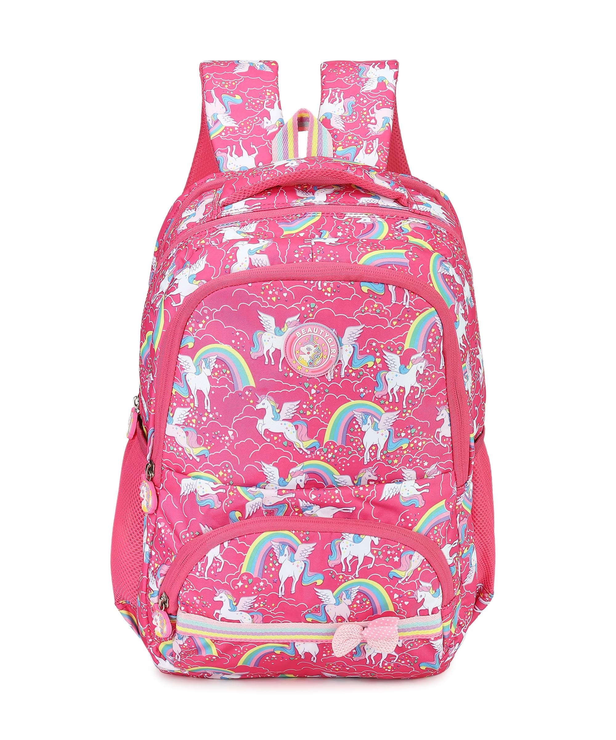 BEAUTY GIRLS By Hotshot Women's 1531 Floral Series Premium School Bag 30 Liter Standard Backpack With 3 Large Compartment Designer Stylish Waterproof Bag With Organizer [Blue]