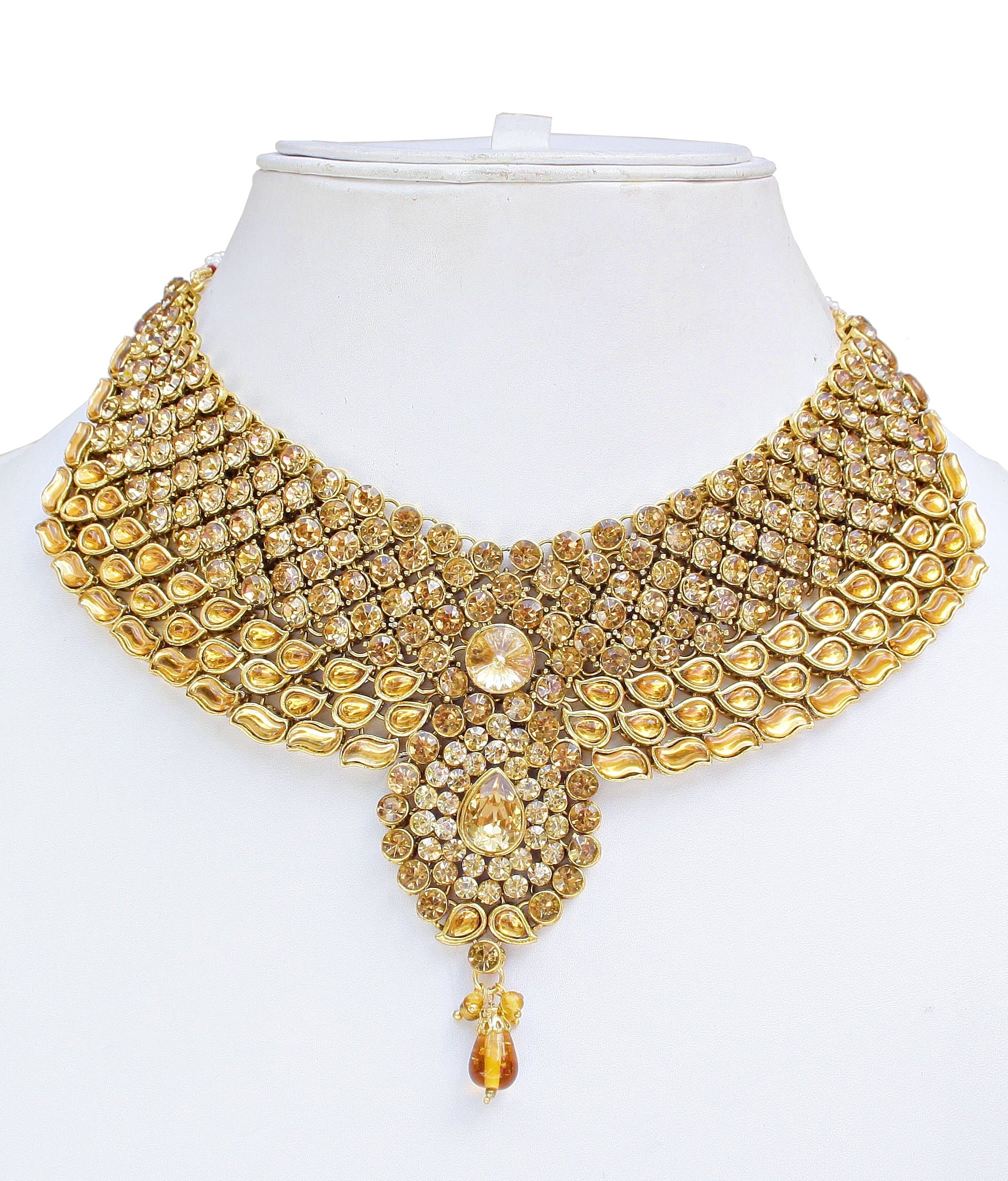 Lucky Jewellery Lct Metal Kundan 9 Pcs Jewellery Set for Women (IZK-1604-LCT)