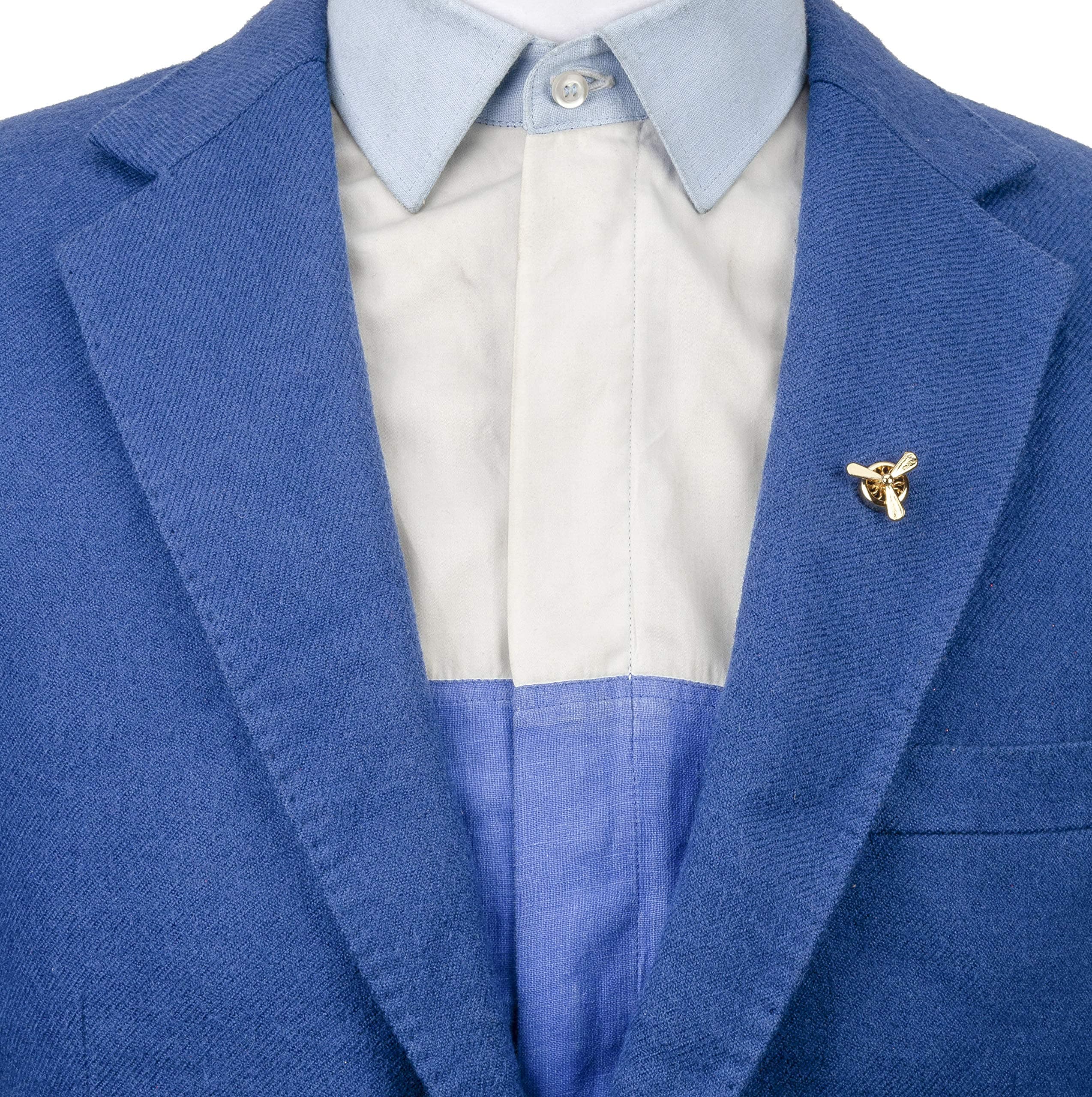 Knighthood Airplane Propeller Lapel Pin Suit Collar Brooch for Unisex (Gold)