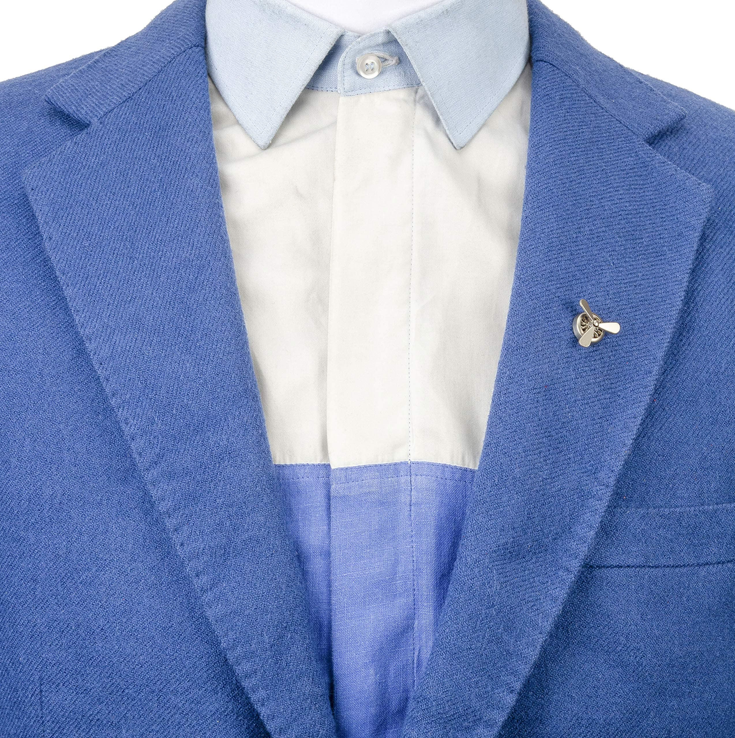 Knighthood Airplane Propeller Lapel Pin Suit Collar Brooch for Unisex (Silver)