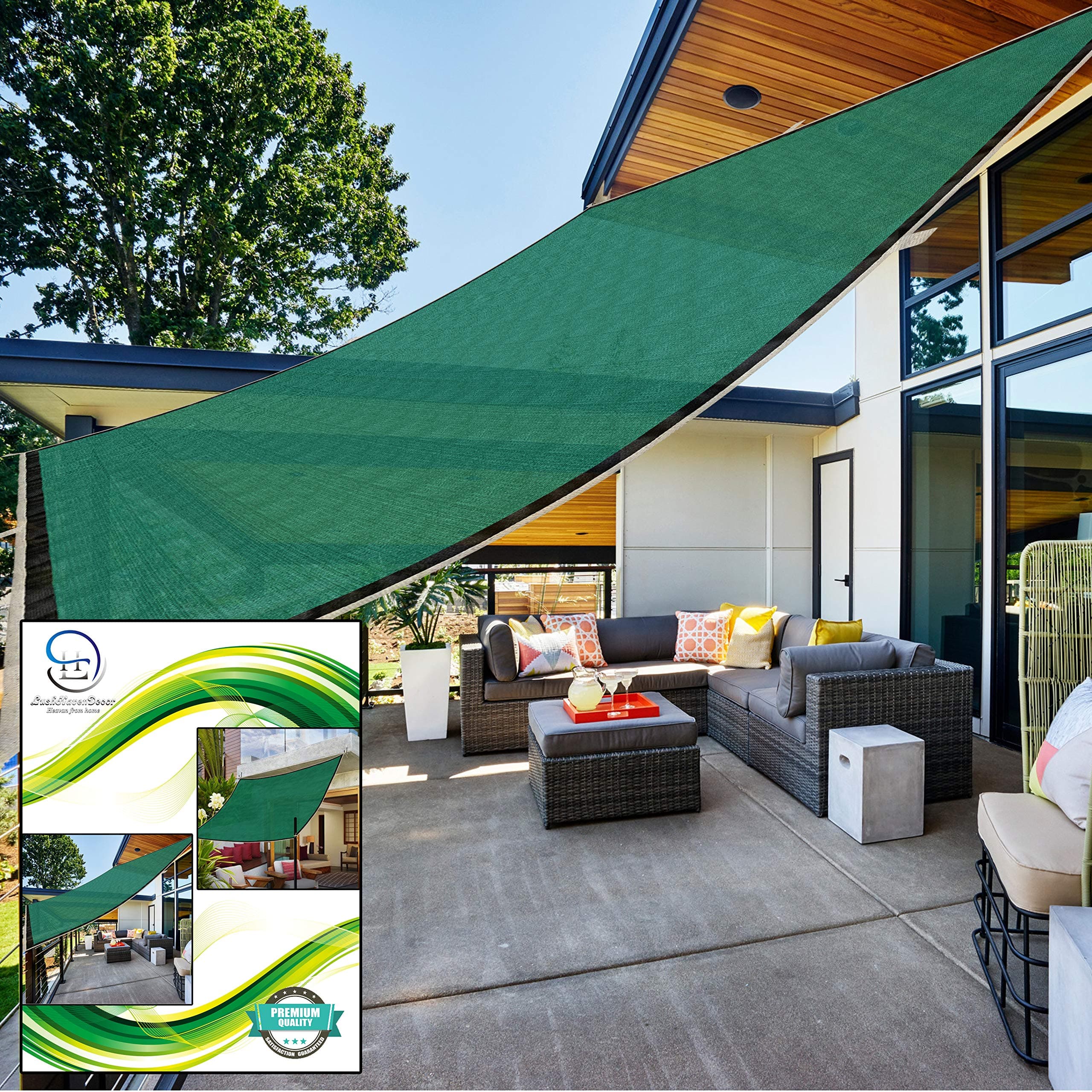 LushHavenDecor Garden Mosquito Nets Green 90% (12x10 ft) for Garden/Home/Lawn/Shade/Sports