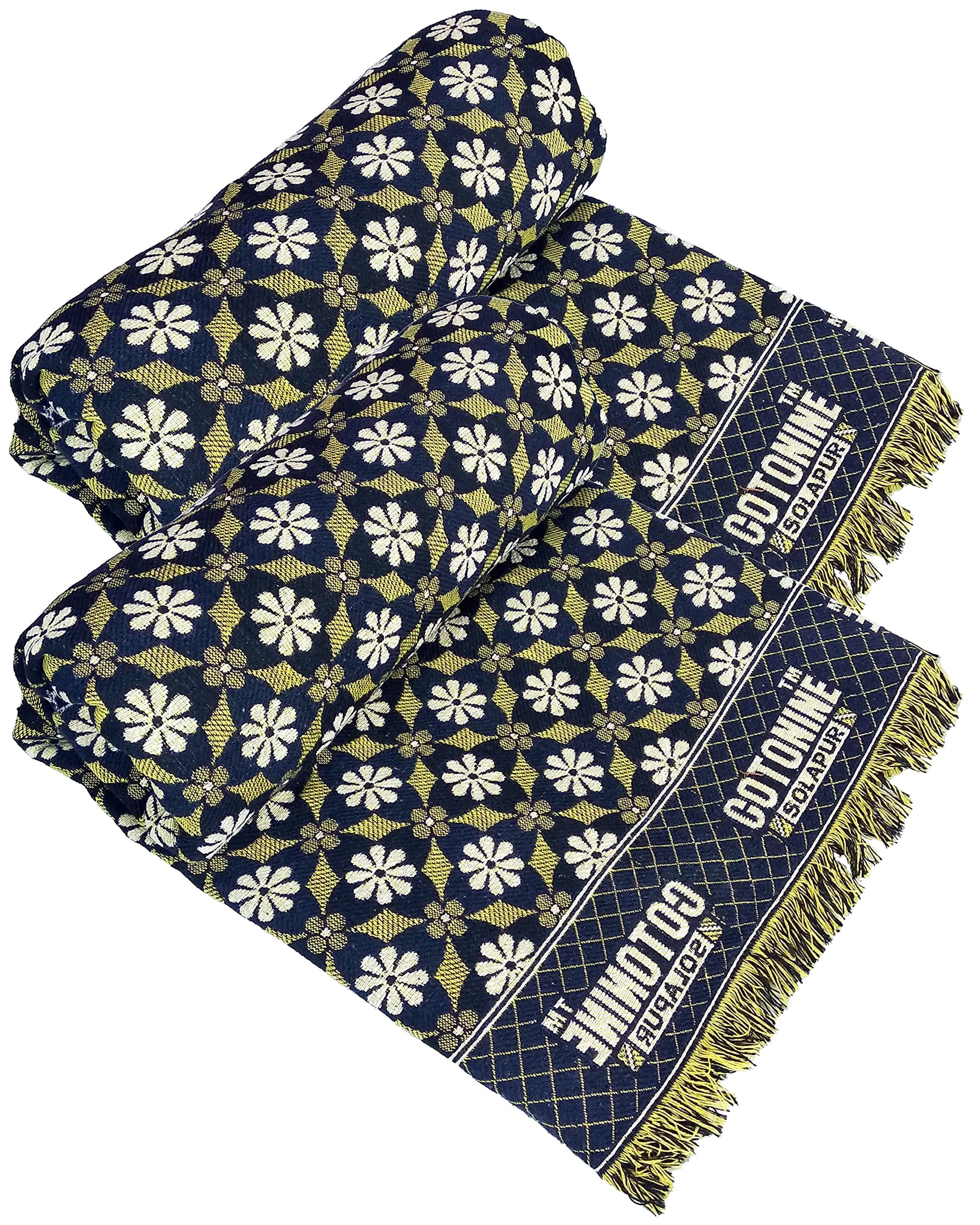 Cotonine Small Flower Blanket Set of 2.