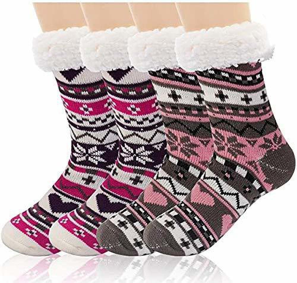 BRATS N BEAUTY Women Calf Length Wool Blend Socks (Pack of 2) (RS-WoolenSocks-FuzzyFleece-2Pair Multicolour)